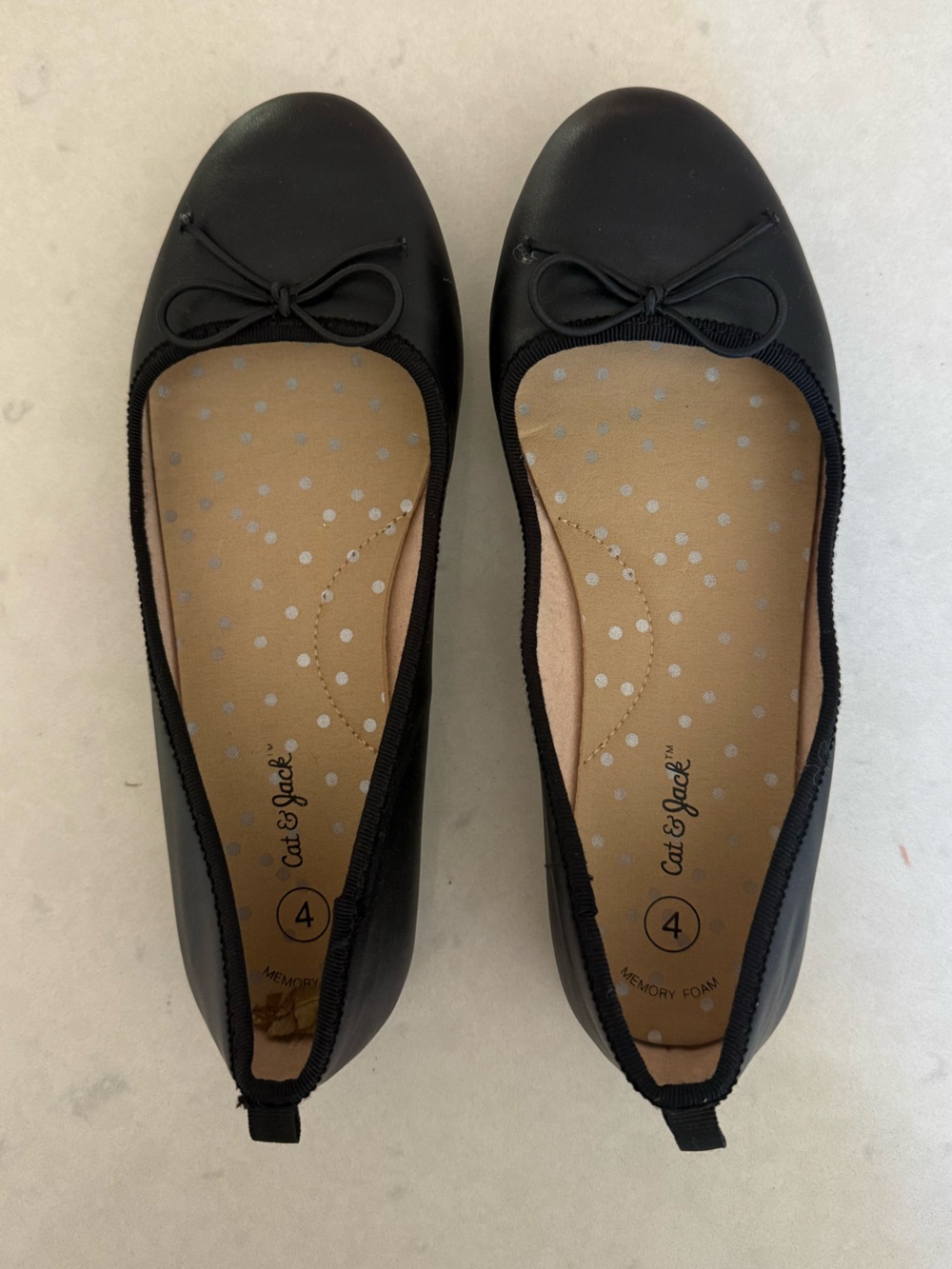 Cat & Jack Black Girls' Bow Ballet Flats